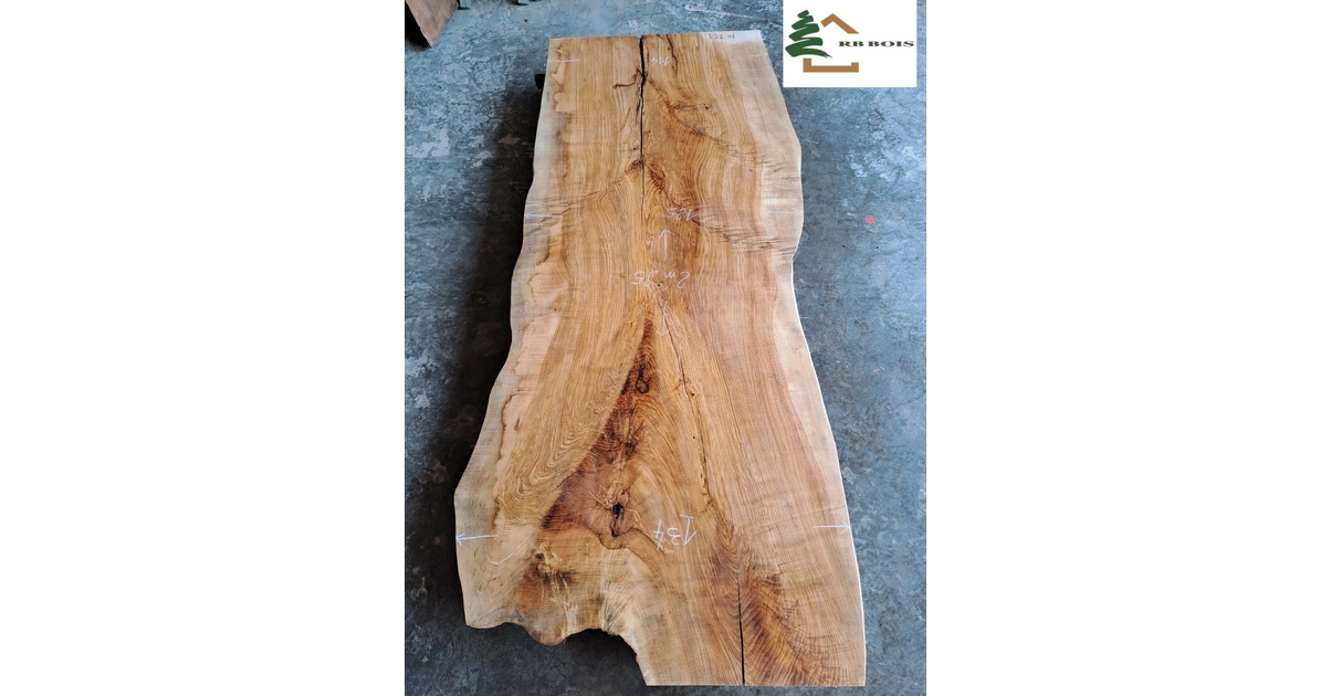 Plateau frêne olivier XXL live edge FO753 Sélection trésors bois